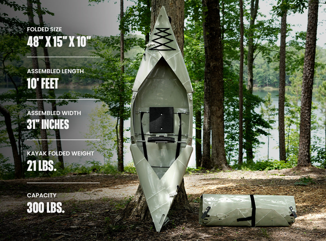 Folding Kayak | Pro Hard-Shell | 2-minute Set-up | Foldable, Portable Kayak