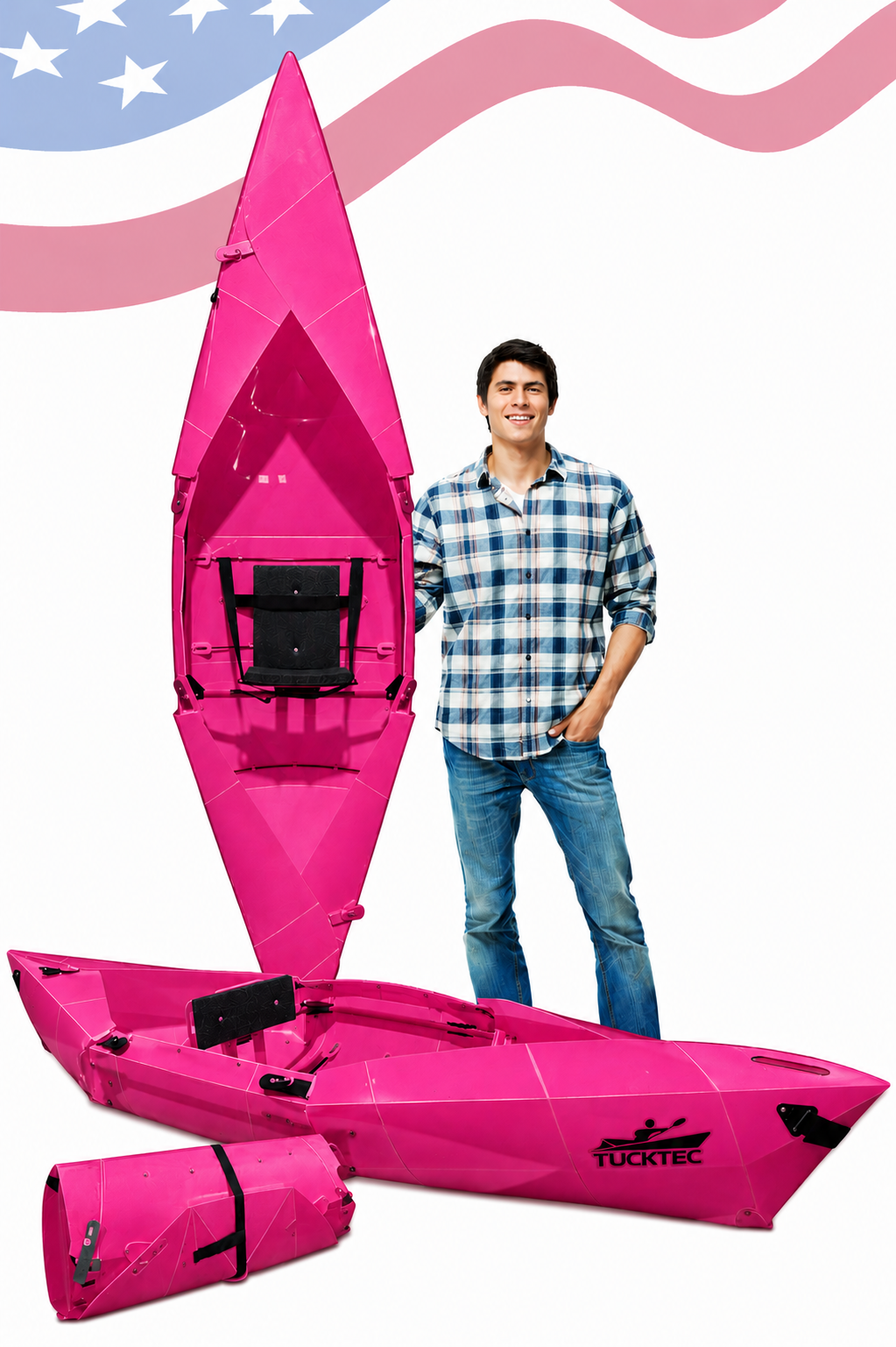 Tucktec Jr. 8 foot Foldable Kayak | Origami - 2 minute assembly | Folding Portable Kayak