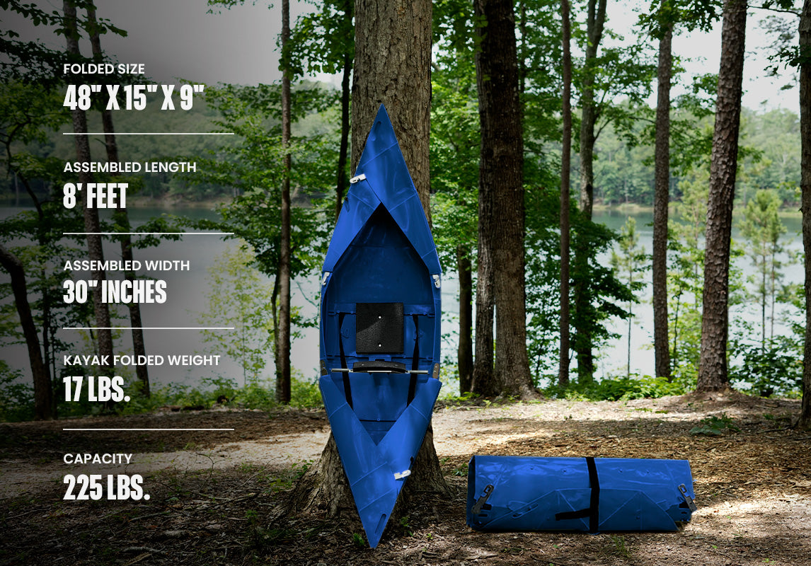 Tucktec Jr. 8 foot Foldable Kayak | Origami - 2 minute assembly | Folding Portable Kayak