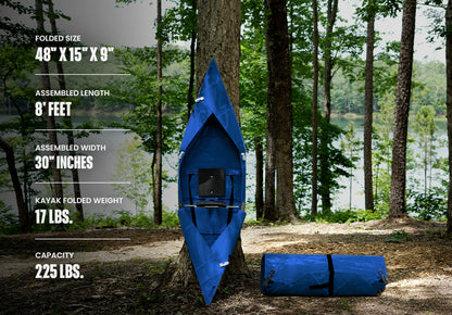 Tucktec Jr. 8 foot Foldable Kayak | Origami - 2 minute assembly | Folding Portable Kayak