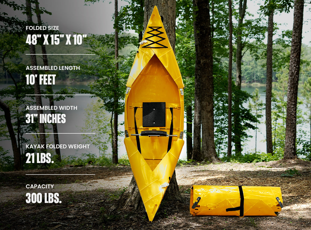 Folding Kayak | Pro Hard-Shell | 2-minute Set-up | Foldable, Portable Kayak
