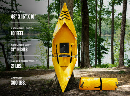 Folding Kayak | Pro Hard-Shell | 2-minute Set-up | Foldable, Portable Kayak