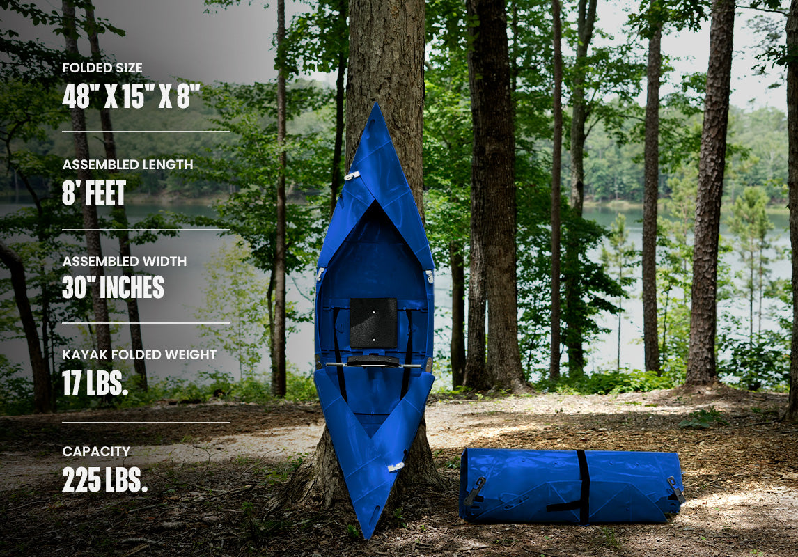 Tucktec Jr. 8 foot Foldable Kayak | Origami - 2 minute assembly | Folding Portable Kayak