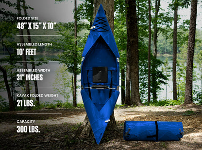 Folding Kayak | Pro Hard-Shell | 2-minute Set-up | Foldable, Portable Kayak