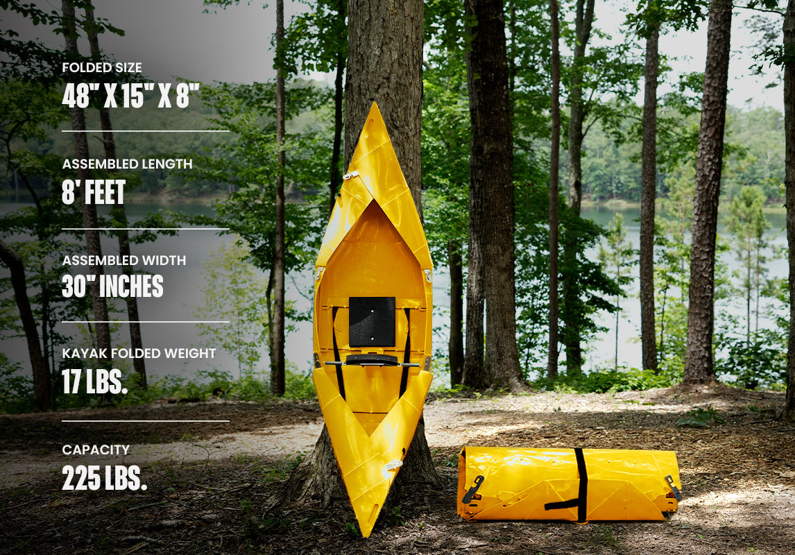 Tucktec Jr. 8 foot Foldable Kayak | Origami - 2 minute assembly | Folding Portable Kayak