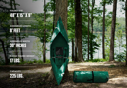 Tucktec Jr. 8 foot Foldable Kayak | Origami - 2 minute assembly | Folding Portable Kayak