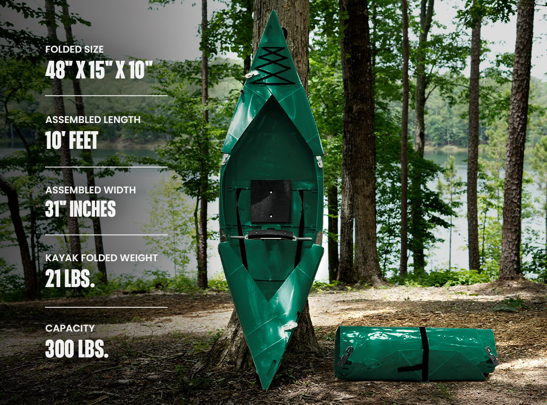 Folding Kayak | Pro Hard-Shell | 2-minute Set-up | Foldable, Portable Kayak