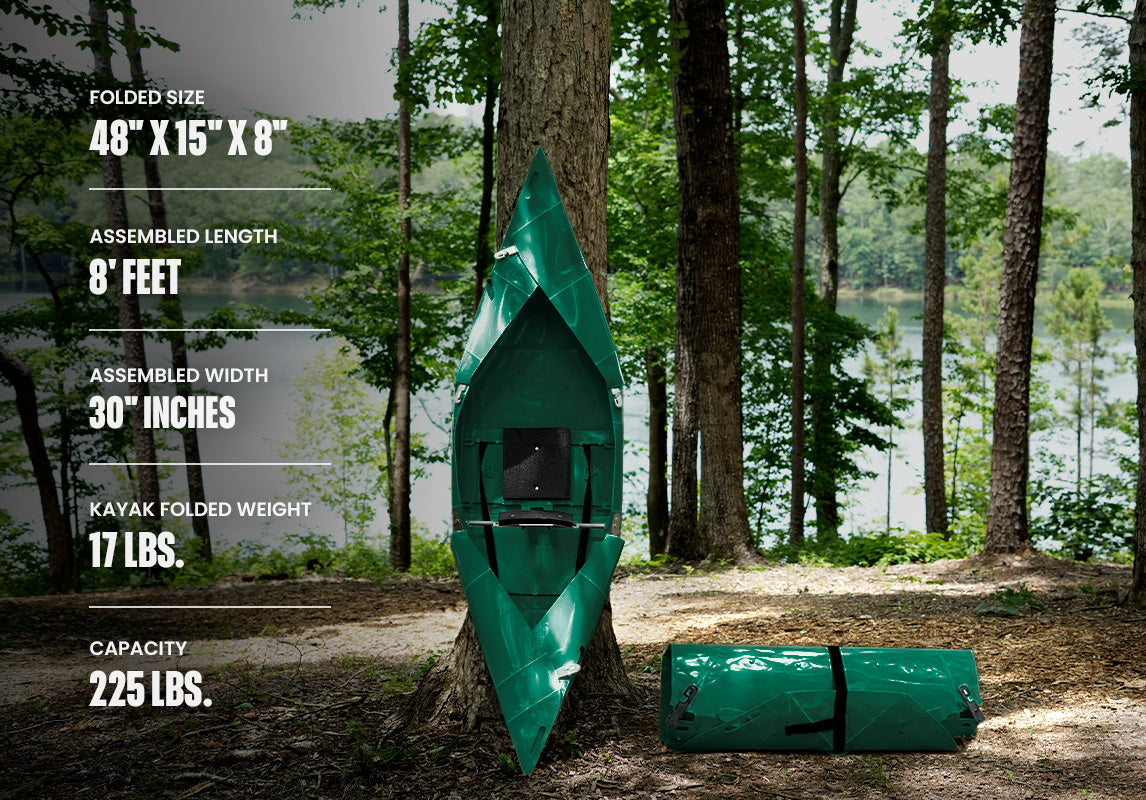Tucktec Jr. 8 foot Foldable Kayak | Origami - 2 minute assembly | Folding Portable Kayak