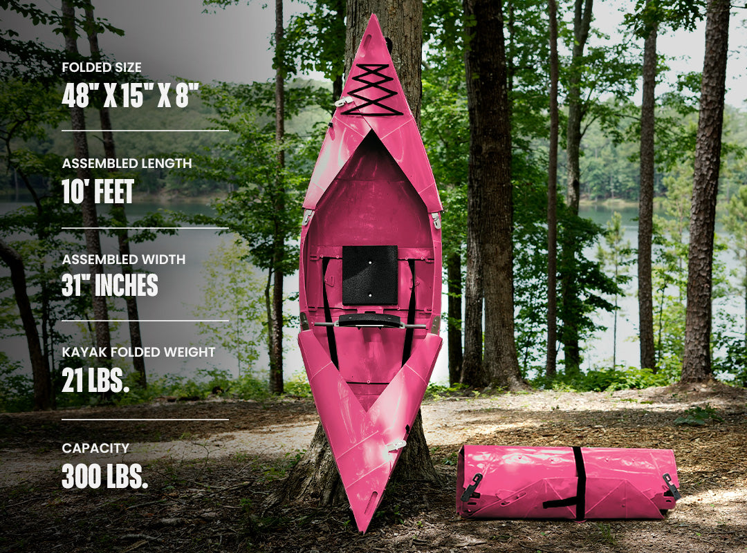 Folding Kayak | Pro Hard-Shell | 2-minute Set-up | Foldable, Portable Kayak