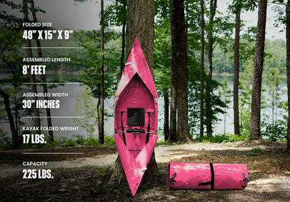 Tucktec Jr. 8 foot Foldable Kayak | Origami - 2 minute assembly | Folding Portable Kayak