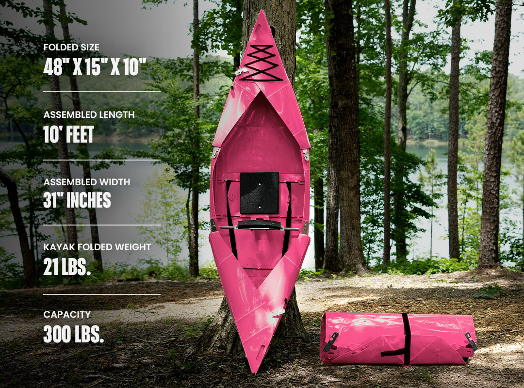 Folding Kayak | Pro Hard-Shell | 2-minute Set-up | Foldable, Portable Kayak