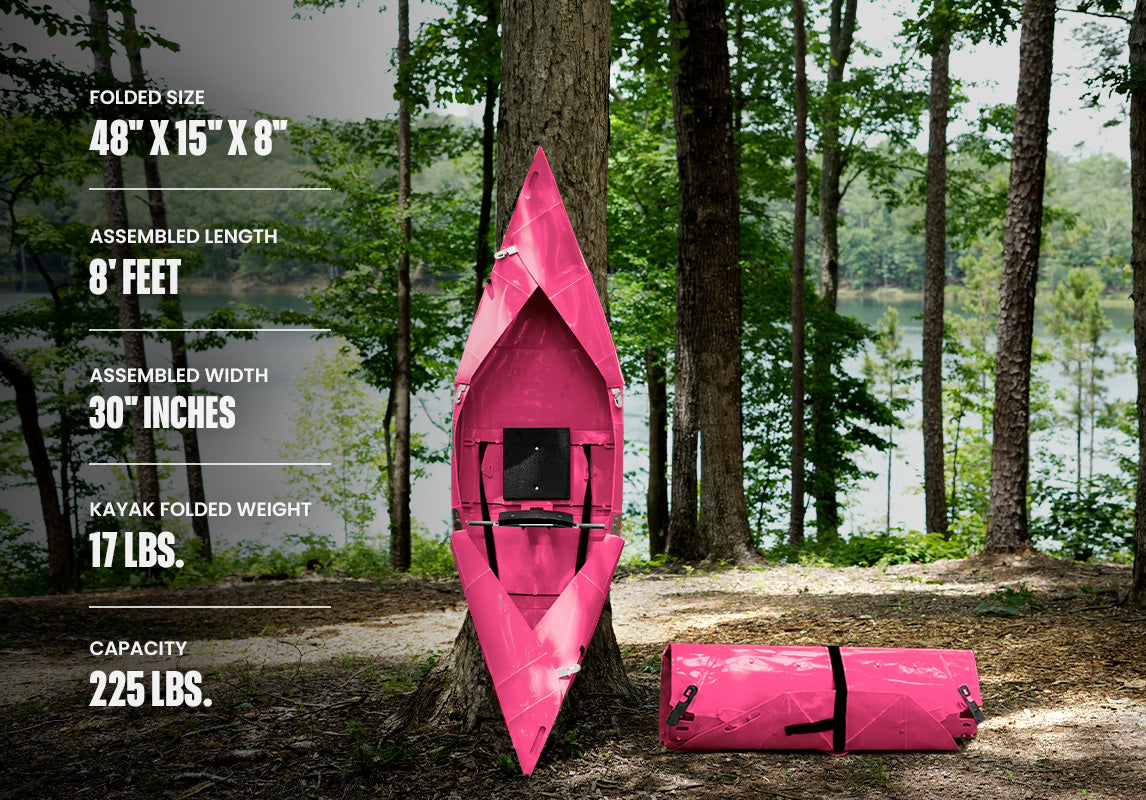 Tucktec Jr. 8 foot Foldable Kayak | Origami - 2 minute assembly | Folding Portable Kayak
