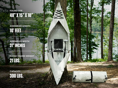 Folding Kayak | Pro Hard-Shell | 2-minute Set-up | Foldable, Portable Kayak