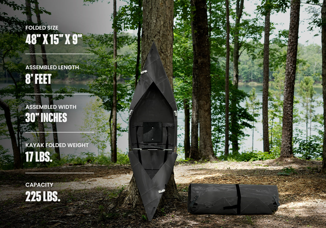 Tucktec Jr. 8 foot Foldable Kayak | Origami - 2 minute assembly | Folding Portable Kayak
