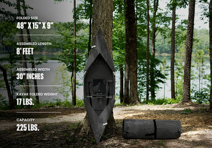 Tucktec Jr. 8 foot Foldable Kayak | Origami - 2 minute assembly | Folding Portable Kayak
