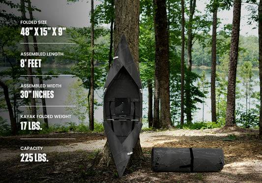 Tucktec Jr. 8 foot Foldable Kayak | Origami - 2 minute assembly | Folding Portable Kayak