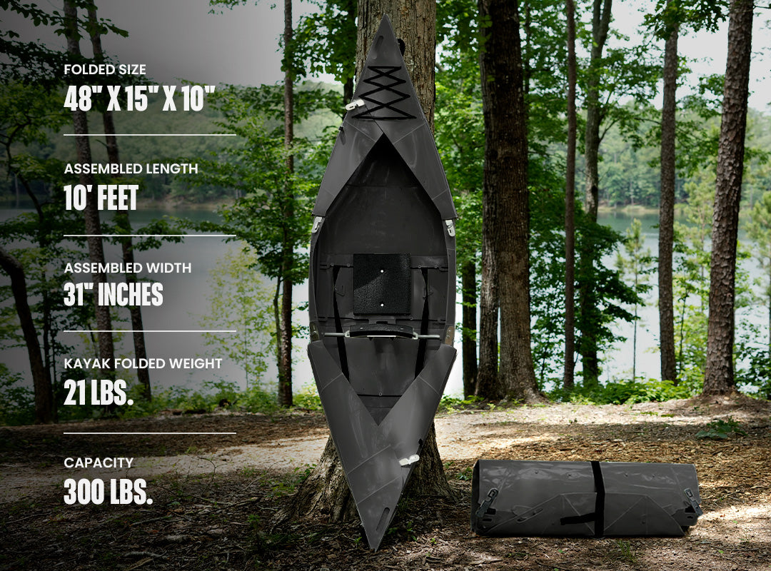 Folding Kayak | Pro Hard-Shell | 2-minute Set-up | Foldable, Portable Kayak