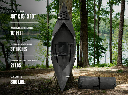 Folding Kayak | Pro Hard-Shell | 2-minute Set-up | Foldable, Portable Kayak