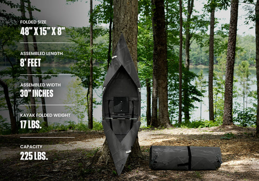 Tucktec Jr. 8 foot Foldable Kayak | Origami - 2 minute assembly | Folding Portable Kayak