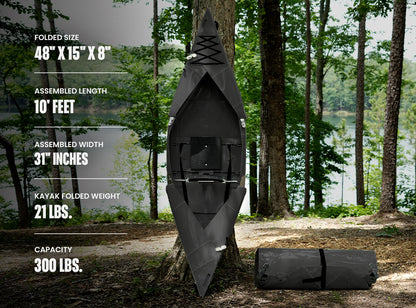 Folding Kayak | Pro Hard-Shell | 2-minute Set-up | Foldable, Portable Kayak