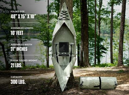 Folding Kayak | Pro Hard-Shell | 2-minute Set-up | Foldable, Portable Kayak