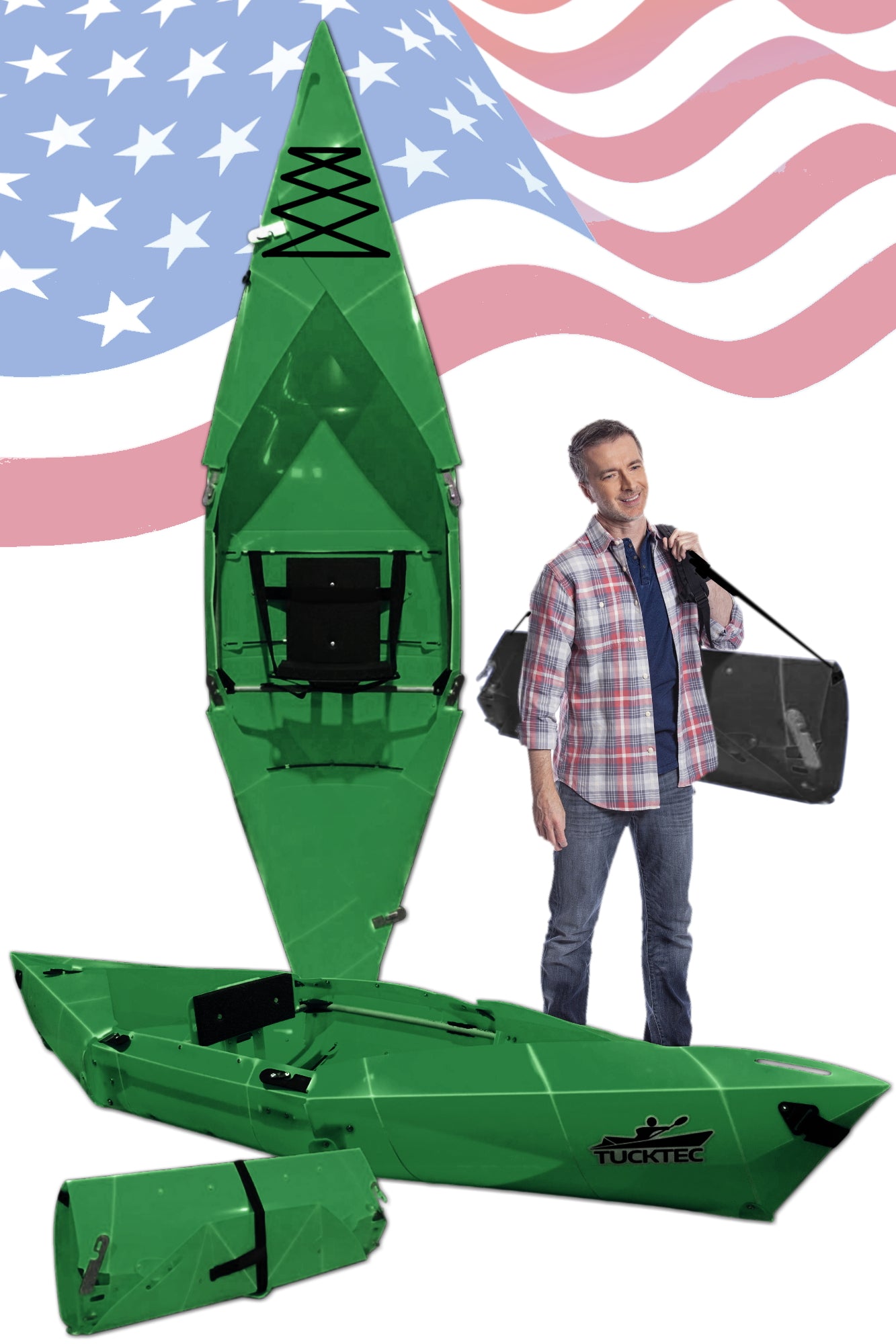 Like New - Tucktec PRO Folding Kayak | Solid Hard-Shell foldable | 2 minute assembly